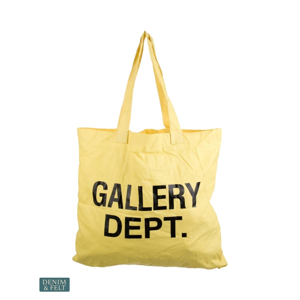 Gallery Dept Yellow Graphic Tote Bag Logo Shopper Carryall Streetwear Canvas